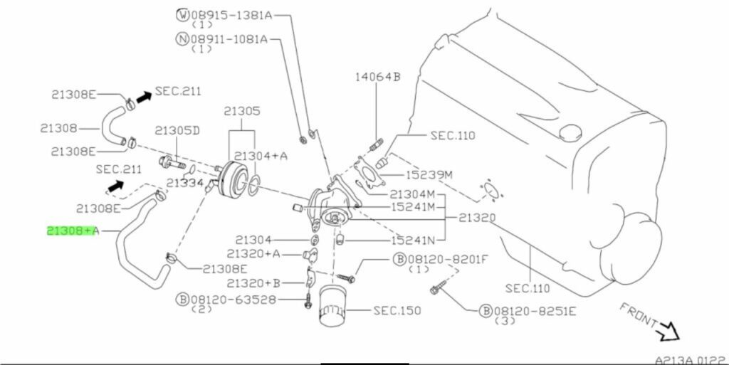 Nissan Oil Cooler to Water Piping Water Hose - RB26 R32 R33 R34 GTR ...